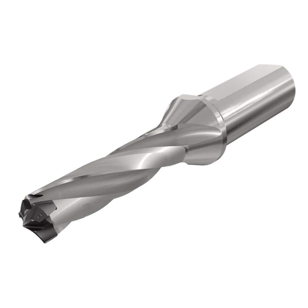 Replaceable Tip Drill: 0.709 to 0.744'' Drill Dia, 2.281″ Max Depth, 1'' Flatted Shank Uses H3P Inserts, 5.8″ OAL, Through Coolant