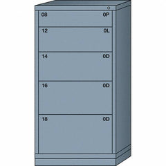 Lyon - 5 Drawer, Standard Eye-Level - Multiple Drawer Access Cabinet - Steel, 30" Wide x 28-1/4" Deep x 59-1/4" High, Dove Gray - Benchmark Tooling