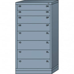 Lyon - 8 Drawer, Standard Eye-Level - Single Drawer Access Cabinet - Steel, 30" Wide x 28-1/4" Deep x 59-1/4" High, Dove Gray - Benchmark Tooling