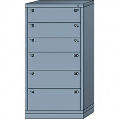 Lyon - 6 Drawer, Standard Eye-Level - Single Drawer Access Cabinet - Steel, 30" Wide x 28-1/4" Deep x 59-1/4" High, Dove Gray - Benchmark Tooling