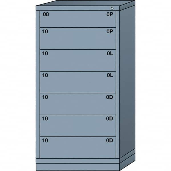Lyon - 7 Drawer, Standard Eye-Level - Single Drawer Access Cabinet - Steel, 30" Wide x 28-1/4" Deep x 59-1/4" High, Dove Gray - Benchmark Tooling