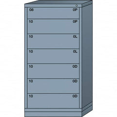 Lyon - 7 Drawer, Standard Eye-Level - Single Drawer Access Cabinet - Steel, 30" Wide x 28-1/4" Deep x 59-1/4" High, Dove Gray - Benchmark Tooling