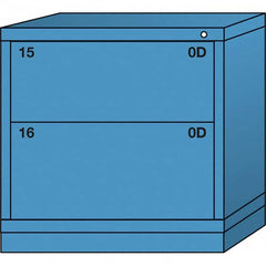 Lyon - 2 Drawer, Standard Table Height - Multiple Drawer Access Cabinet - Steel, 30" Wide x 28-1/4" Deep x 30-1/8" High, Wedgewood Blue - Benchmark Tooling