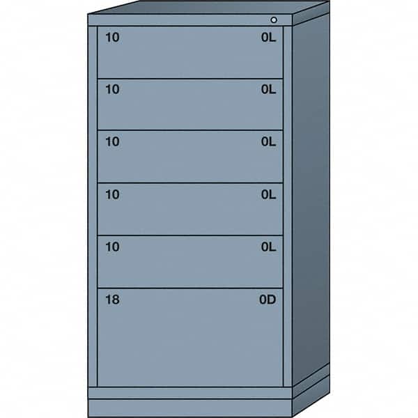 Lyon - 6 Drawer, Standard Eye-Level - Single Drawer Access Cabinet - Steel, 30" Wide x 28-1/4" Deep x 59-1/4" High, Dove Gray - Benchmark Tooling