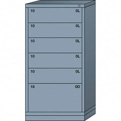 Lyon - 6 Drawer, Standard Eye-Level - Single Drawer Access Cabinet - Steel, 30" Wide x 28-1/4" Deep x 59-1/4" High, Dove Gray - Benchmark Tooling