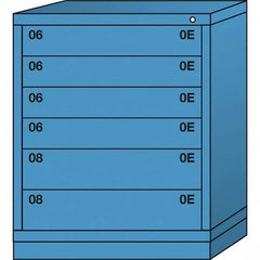 Lyon - 6 Drawer, Standard Mid-Range - Single Drawer Access Cabinet - Steel, 30" Wide x 28-1/4" Deep x 37-15/79" High, Wedgewood Blue - Benchmark Tooling