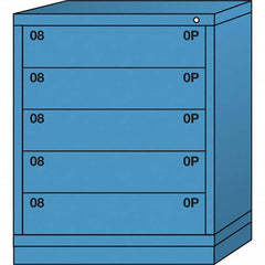 Lyon - 5 Drawer, Standard Mid-Range - Multiple Drawer Access Cabinet - Steel, 30" Wide x 28-1/4" Deep x 37-15/79" High, Wedgewood Blue - Benchmark Tooling