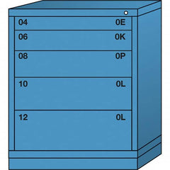Lyon - 5 Drawer, Standard Mid-Range - Multiple Drawer Access Cabinet - Steel, 30" Wide x 28-1/4" Deep x 37-15/79" High, Wedgewood Blue - Benchmark Tooling
