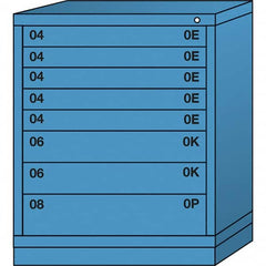 Lyon - 8 Drawer, Standard Mid-Range - Single Drawer Access Cabinet - Steel, 30" Wide x 28-1/4" Deep x 37-15/79" High, Wedgewood Blue - Benchmark Tooling