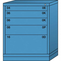 Lyon - 5 Drawer, Standard Mid-Range - Multiple Drawer Access Cabinet - Steel, 30" Wide x 28-1/4" Deep x 37-15/79" High, Wedgewood Blue - Benchmark Tooling