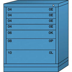 Lyon - 7 Drawer, Standard Mid-Range - Single Drawer Access Cabinet - Steel, 30" Wide x 28-1/4" Deep x 37-15/79" High, Wedgewood Blue - Benchmark Tooling