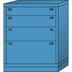 Lyon - 4 Drawer, Standard Mid-Range - Multiple Drawer Access Cabinet - Steel, 30" Wide x 28-1/4" Deep x 37-15/79" High, Wedgewood Blue - Benchmark Tooling