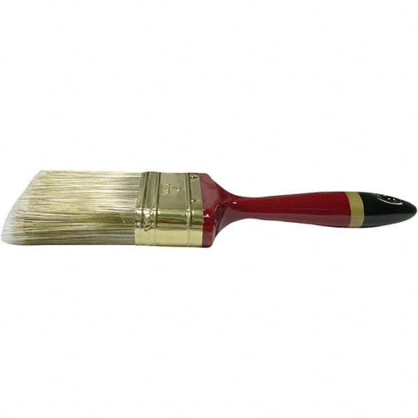 Weiler - 4" Flat Nylon/Polyester Varnish Brush - 3" Bristle Length, 8" Poly Foam Handle - Benchmark Tooling