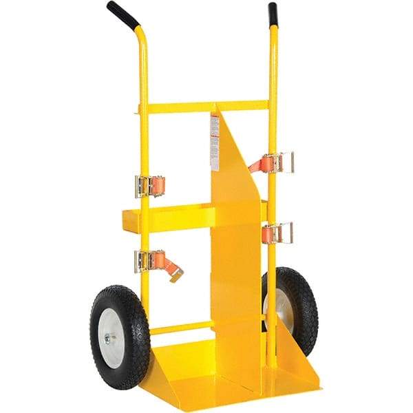 Vestil - 500 Lb Capacity 57-11/16" OAH Torch Cart - Dual Grip Handle, Steel, Pneumatic Wheels - Benchmark Tooling