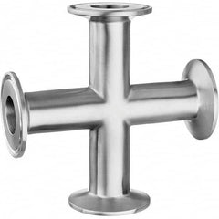 Value Collection - Sanitary Stainless Steel Pipe Fittings Type: Cross Style: Quick-Clamp - Benchmark Tooling