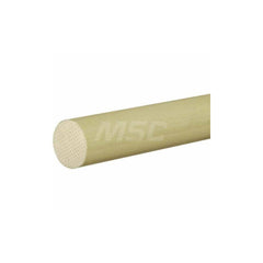 Plastic Rod: Garolite (G-10 & FR4), 1' Long, 2-1/2″ Dia, Yellow Rockwell M-110