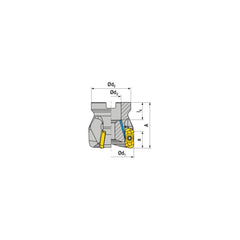 Indexable Square-Shoulder Face Mill:  AHPC.63.R.03-19,  22.0000″ Arbor Hole Dia, Uses  3,  XDHX 1904.. Inserts,  Through Coolant,  Series  AHPC-19