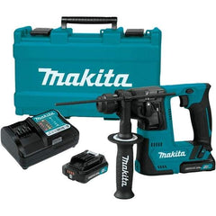 Makita - 12 Volt 9/16" Keyless Chuck Cordless Hammer Drill - 0 to 4,900 BPM, 0 to 850 RPM, Reversible - Benchmark Tooling