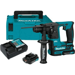 Makita - 12 Volt 5/8" Keyless Chuck Cordless Rotary Hammer - 0 to 4,800 BPM, 0 to 680 RPM, Reversible - Benchmark Tooling