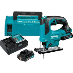 Makita - 12 Volt, 3,000 SPM, 7/8" Stroke Length, Lithium-Ion Cordless Jigsaw - 90° Cutting Angle, Series 12V MAX Battery Included - Benchmark Tooling