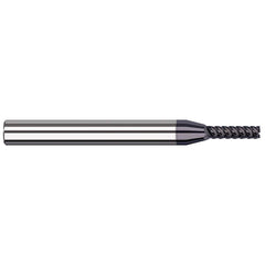 Square End Mill: 3/32'' Dia, 3/8'' LOC, 1/8'' Shank Dia, 2-1/2'' OAL, 7 Flutes, Solid Carbide Single End, AlTiN Finish, 41 ° Variable Helix, RH Cut, RH Flute