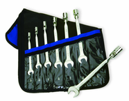 7 Pieces - Chrome - High Polished Flex Combination Wrench Set - 3/8 - 3/4" - Benchmark Tooling