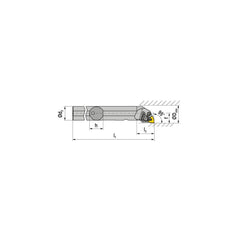 Indexable Boring Bar:  A32S DWLNL 08,  40.00 mm Min Bore,  32.00 mm Shank Dia,  95.00&deg N/A Steel 250.0000″ OAL,  Clamp,