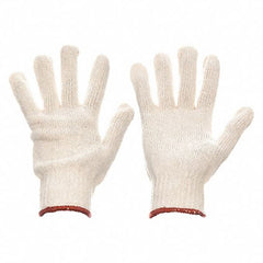 Size Small-EcoKnit - white ambidextrous knit glove - knit wrist - 80% polyester / 20% cotton - Benchmark Tooling