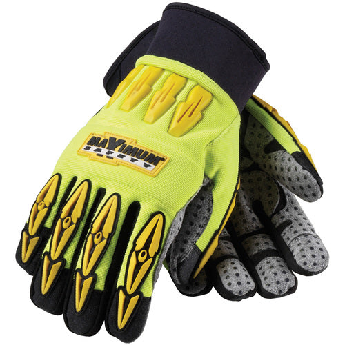 ‎120-4050/XXL All Purp Work Gloves - Mad Max II - HV Yellow - Gry. Dotted Synthetic Leather Palm