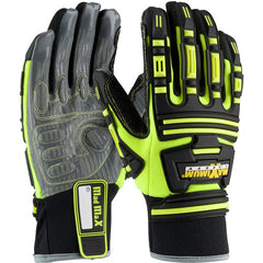 ‎120-5275/M Oil /Gas Gloves - Roustabout KVW - Hi-Vis Yellow - Dorsal Protect. - Kevlar Lnd - Water Barrier - Exact Industrial Supply