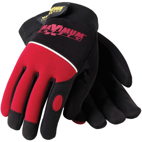 120-MX2840/S Mechanics Gloves - Professional Mechanic's Gloves - Black and Red - Exact Industrial Supply