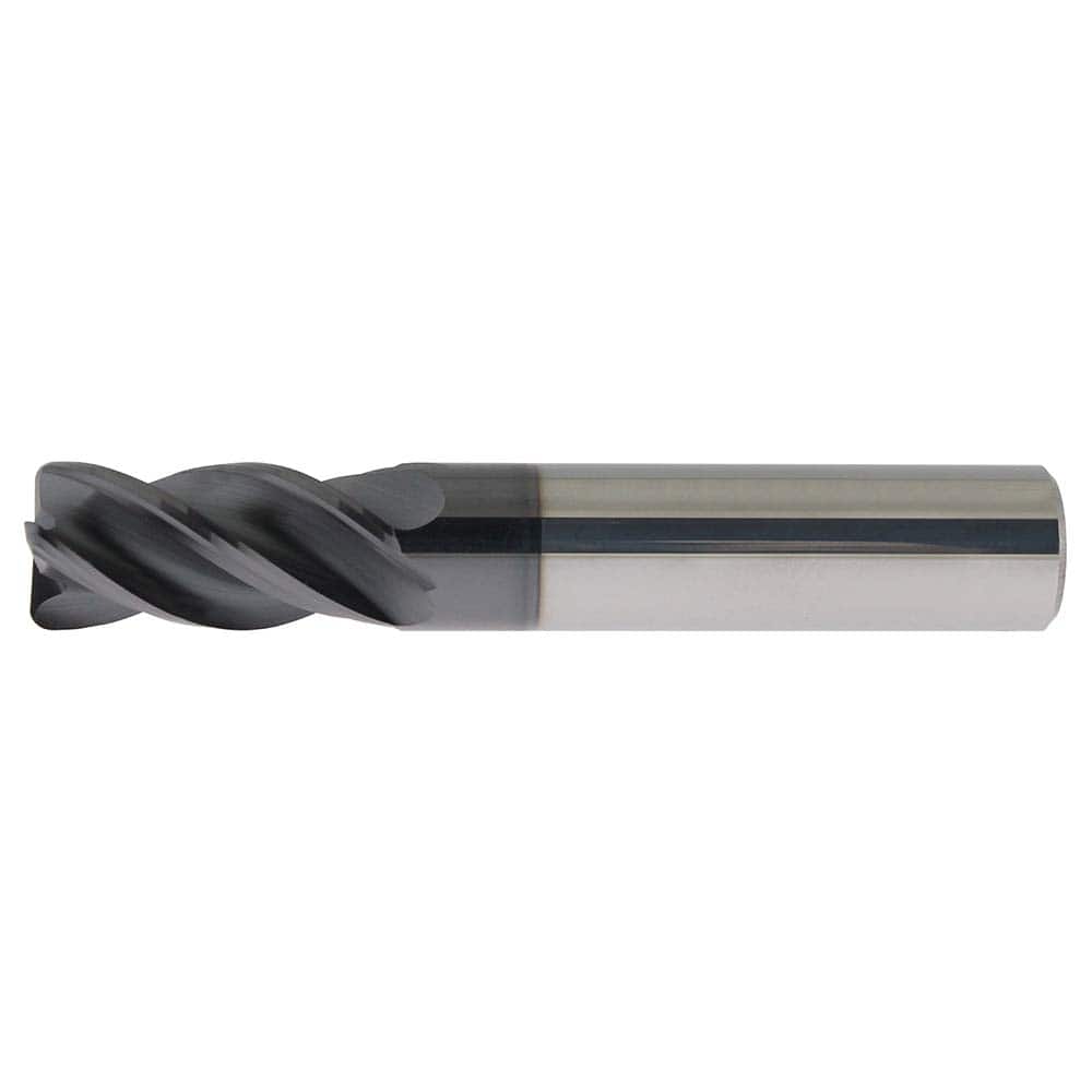 Corner Radius End Mill Head: 3/16″ Dia, 5/16″ LOC, 4 Flutes Solid Carbide, PowerLayer Coated, Series US007