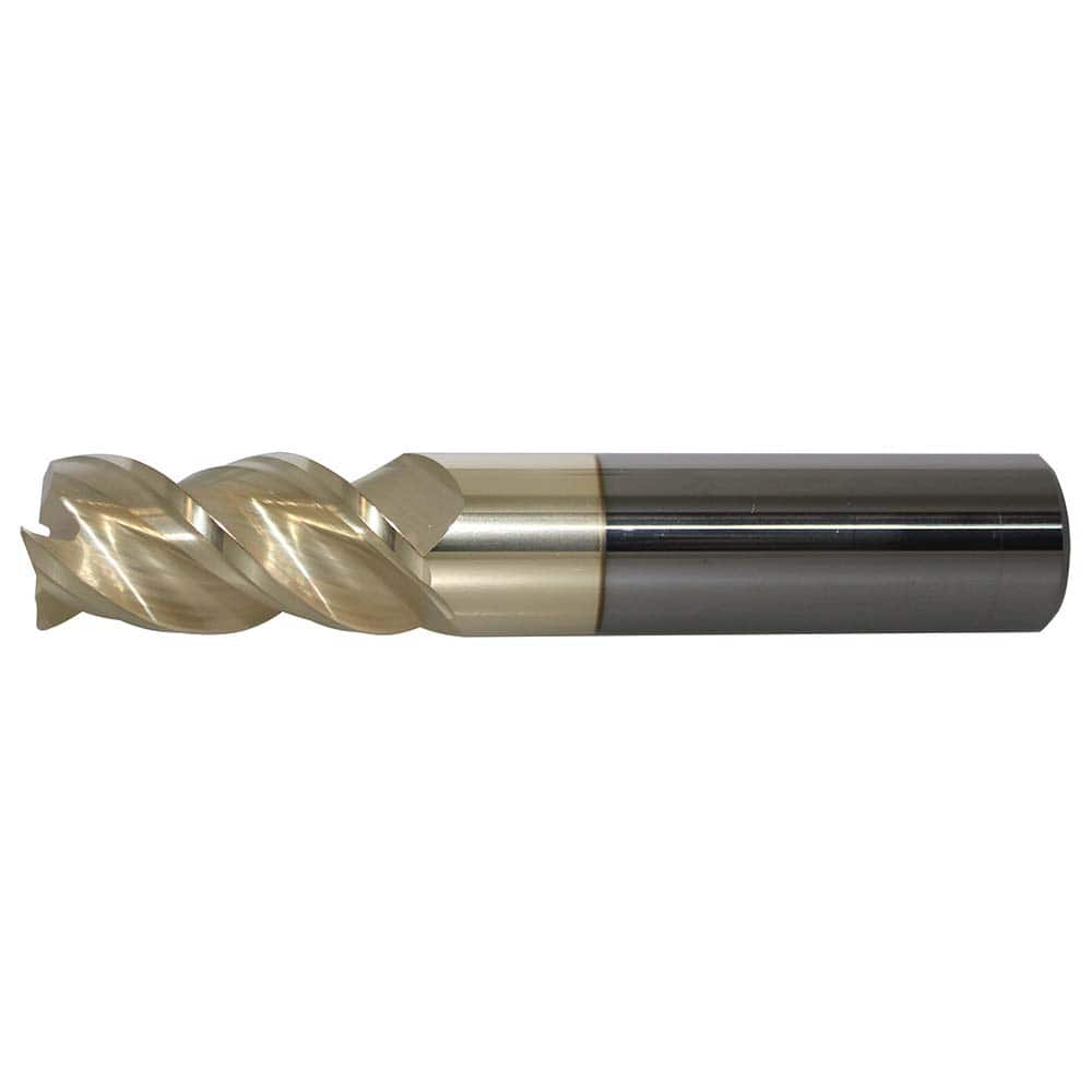 Corner Radius End Mill Head: 1″ Dia, 1-1/4″ LOC, 3 Flutes Solid Carbide, PowerLayer Coated, Series US362