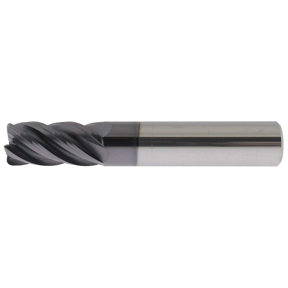 Corner Radius End Mill Head: 1″ Dia, 1-1/4″ LOC, 1/8″ Radius, 5 Flutes Solid Carbide, PowerLayer Coated, Series US556