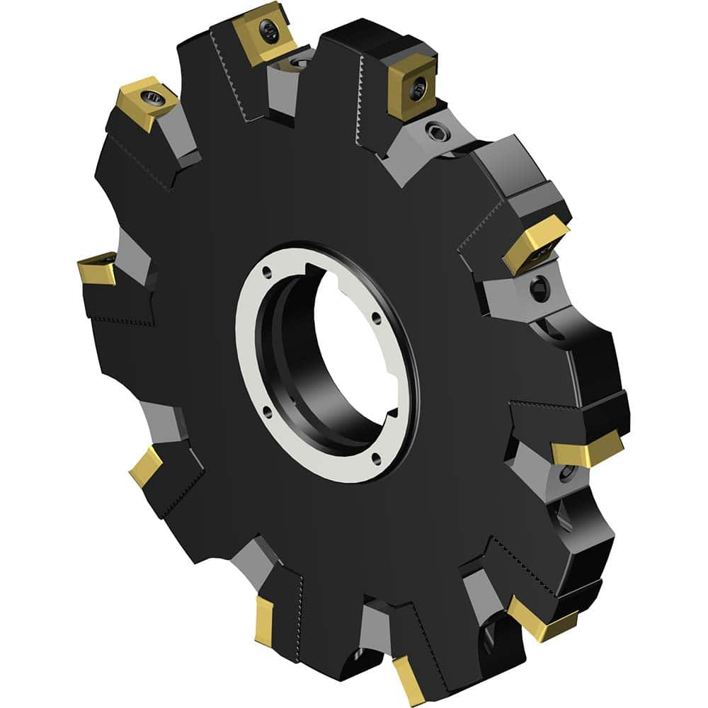 Indexable Slotting Cutter: 160 mm Cutter Dia, Arbor Hole Connection, 10.6 mm Depth of Cut, 40 mm Hole, Left Hand Cut Screw & Clamp, Uses 10 L331.1A Inserts, 10 Teeth, Through Coolant