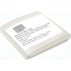 Ability One - Drop Cloths; Material: Plastic ; Thickness (mil): 2.00 ; Size: 12 x 9 ; Description: Plastic Drop Cloth ; Color: Transparent Clear - Exact Industrial Supply