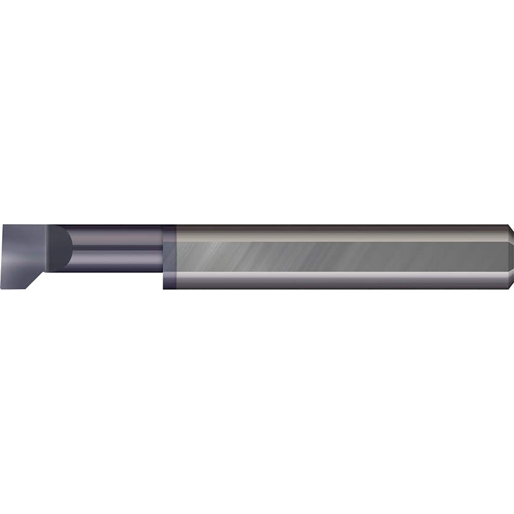 Micro 100 - Thread Relief Tools; Material: Solid Carbide ; Cutting Diameter (Inch): 0.0940 ; Flat Width (Decimal Inch): 0.0490 ; Cutting Depth (Inch): 3/8 ; Projection (Decimal Inch): 0.0400 ; Shank Diameter (Inch): 1/8 - Exact Industrial Supply