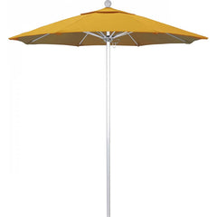 California Umbrella - Patio Umbrellas; Umbrella Diameter (Inch): 90 ; Height (Feet): 8.000 ; Fabric Color: Lemon ; Base Included: No ; Frame Material: Aluminum ; Frame Color: Silver - Exact Industrial Supply