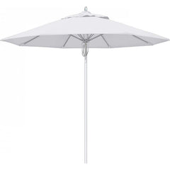 California Umbrella - Patio Umbrellas; Umbrella Diameter (Inch): 108 ; Height (Feet): 8.666 ; Fabric Color: Natural ; Base Included: No ; Frame Material: Aluminum ; Frame Color: Silver - Exact Industrial Supply