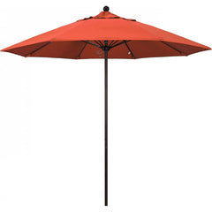 California Umbrella - Patio Umbrellas; Umbrella Diameter (Inch): 108 ; Height (Feet): 8.583 ; Fabric Color: Sunset ; Base Included: No ; Frame Material: Aluminum ; Frame Color: Bronze - Exact Industrial Supply