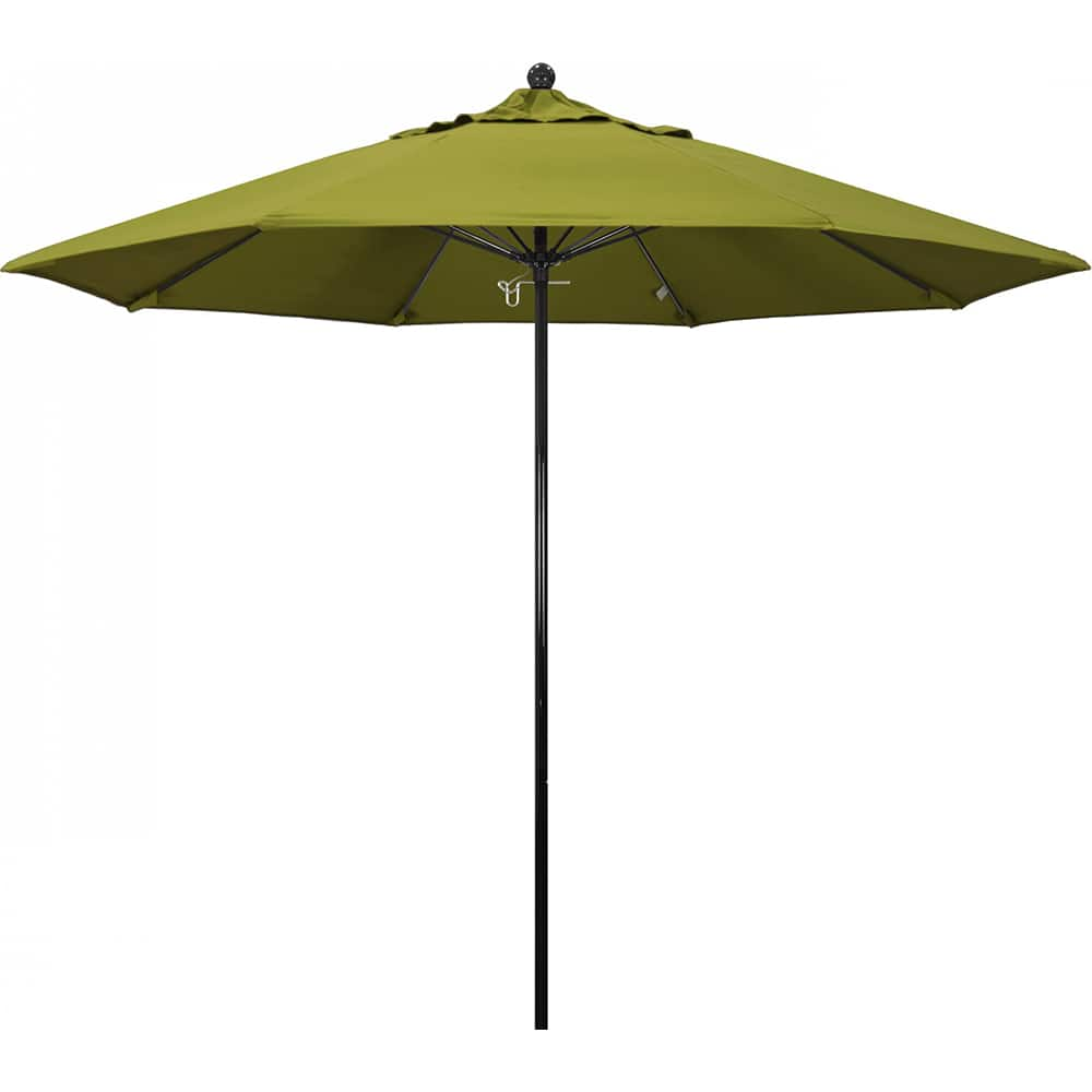 California Umbrella - Patio Umbrellas; Umbrella Diameter (Inch): 108 ; Height (Feet): 8.750 ; Fabric Color: Pacifica Ginkgo ; Base Included: No ; Frame Material: Fiberglass-reinforced Nylon ; Frame Color: Black - Exact Industrial Supply