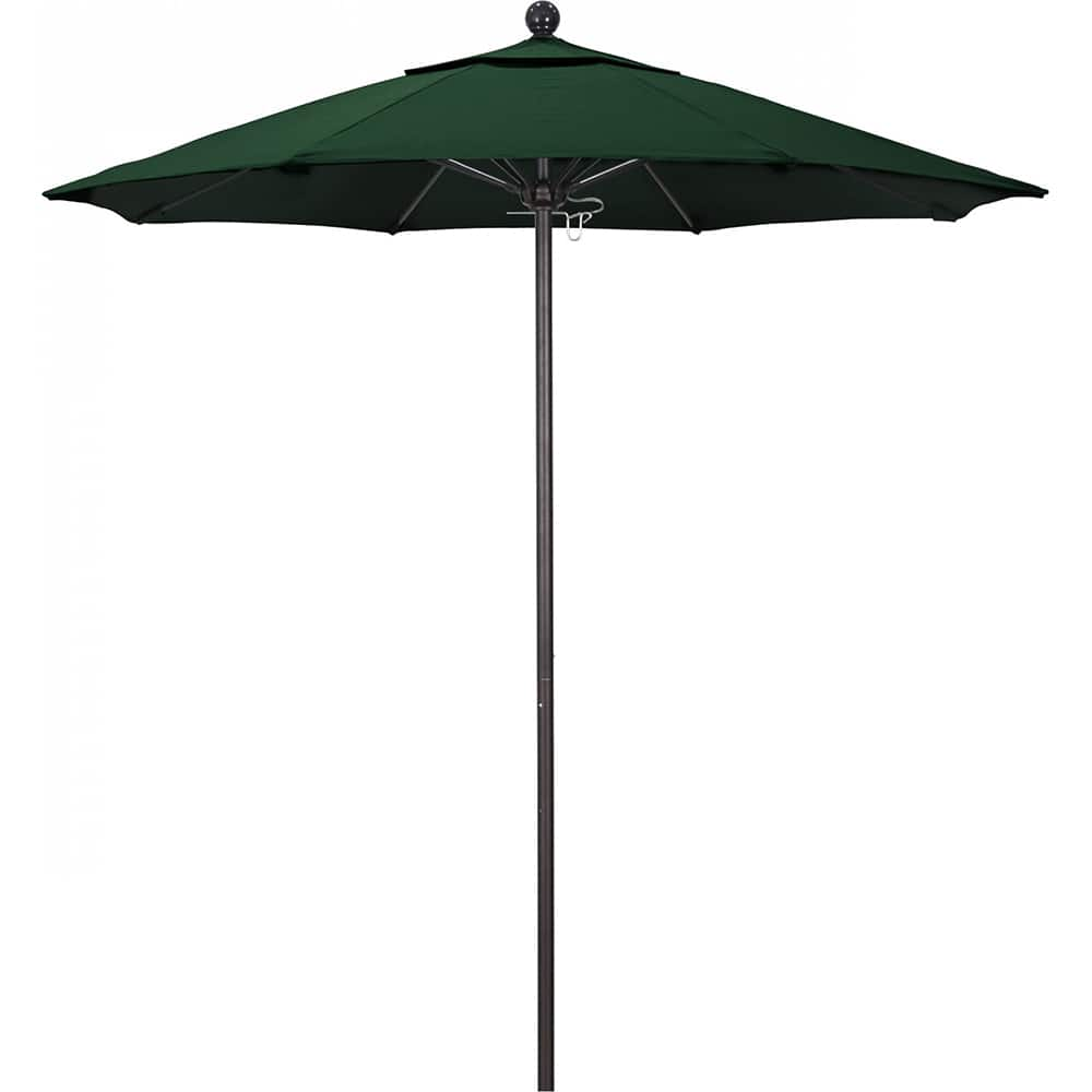 California Umbrella - Patio Umbrellas; Umbrella Diameter (Inch): 90 ; Height (Feet): 8.000 ; Fabric Color: Hunter Green ; Base Included: No ; Frame Material: Aluminum ; Frame Color: Bronze - Exact Industrial Supply