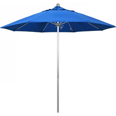 California Umbrella - Patio Umbrellas; Umbrella Diameter (Inch): 108 ; Height (Feet): 8.583 ; Fabric Color: Royal Blue ; Base Included: No ; Frame Material: Aluminum ; Frame Color: Silver - Exact Industrial Supply