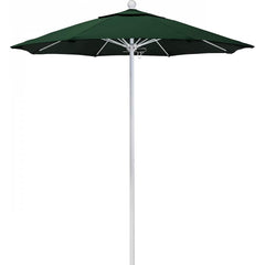 California Umbrella - Patio Umbrellas; Umbrella Diameter (Inch): 90 ; Height (Feet): 8.000 ; Fabric Color: Hunter Green ; Base Included: No ; Frame Material: Aluminum ; Frame Color: White - Exact Industrial Supply