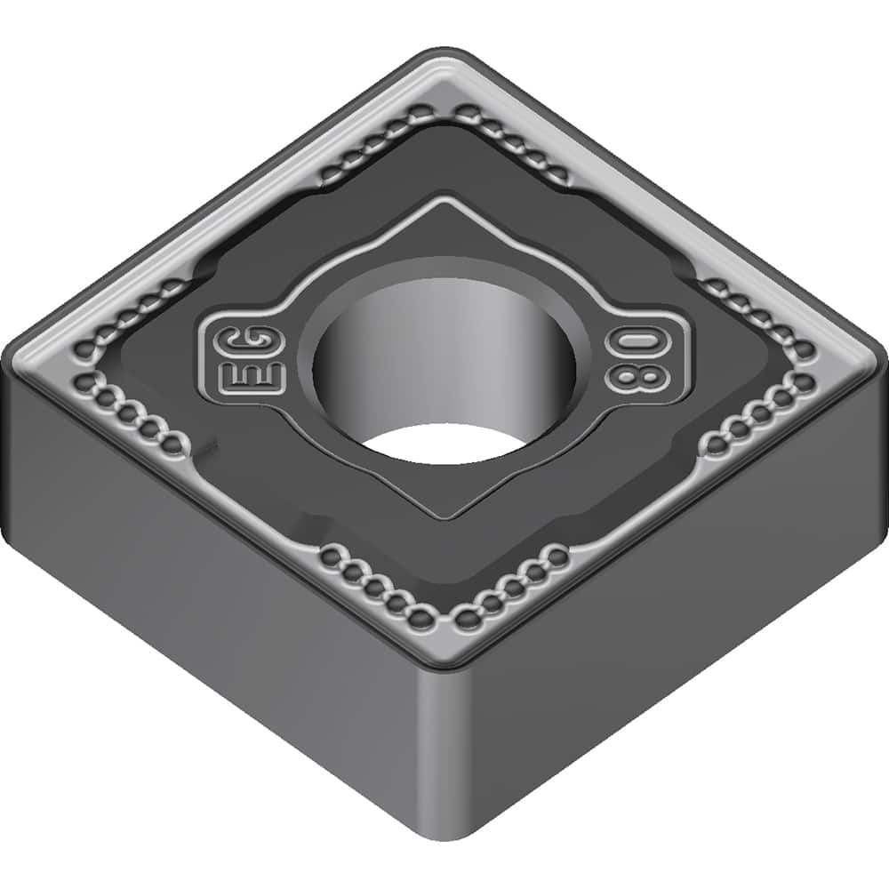 SNMG543EEG AC8025P Carbide Turning Insert Absotech Finish, 5/8″ Long, 1/2″ Inscribed Circle, 0.0472″ Corner Radius, 1/4″ Thick, 90° Included Angle, Series AC8000P