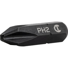 Crescent - Phillips Screwdriver Bits; Type: Phillips Bit ; Point Size: #2 Phillips ; Drive Size (Inch): 1/4 ; Overall Length (Inch): 1 ; Blade Length: 1.0000 (Decimal Inch); Number of Pieces: 2.000 - Exact Industrial Supply