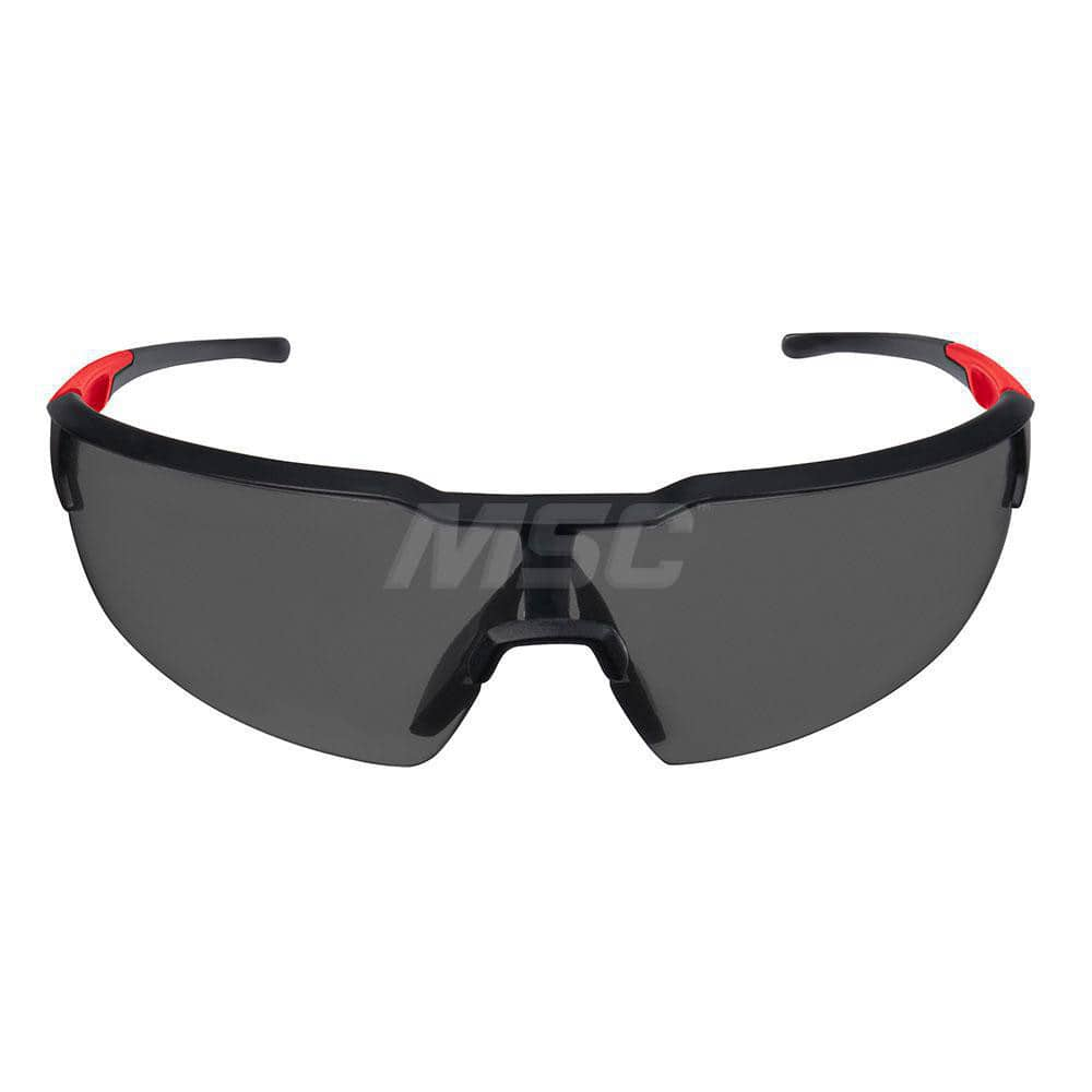 Safety Glass: Anti-Fog & Anti-Scratch, Plastic, Gray Lenses, Half-Framed Black Frame, Traditional