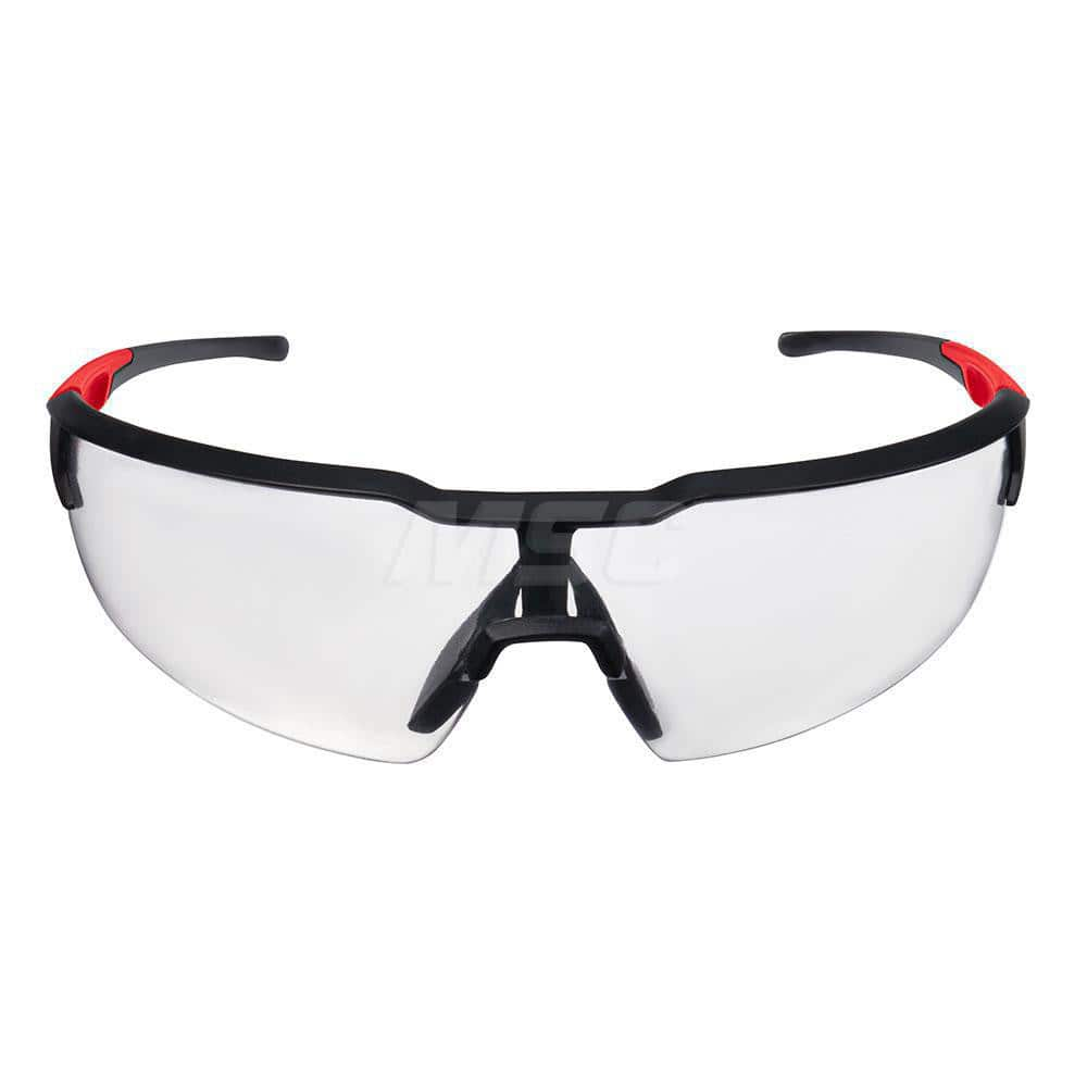 Safety Glass: Anti-Fog & Anti-Scratch, Plastic, Clear Lenses, Half-Framed Black Frame, Traditional