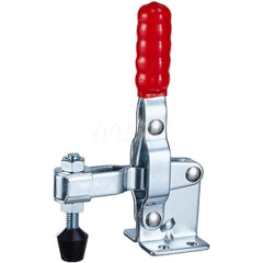 Manual Hold-Down Toggle Clamp: Vertical, 397 lb Capacity, U-Bar, Flanged Base 60 ° Handle Movement, 100 ° Bar Opening, Steel