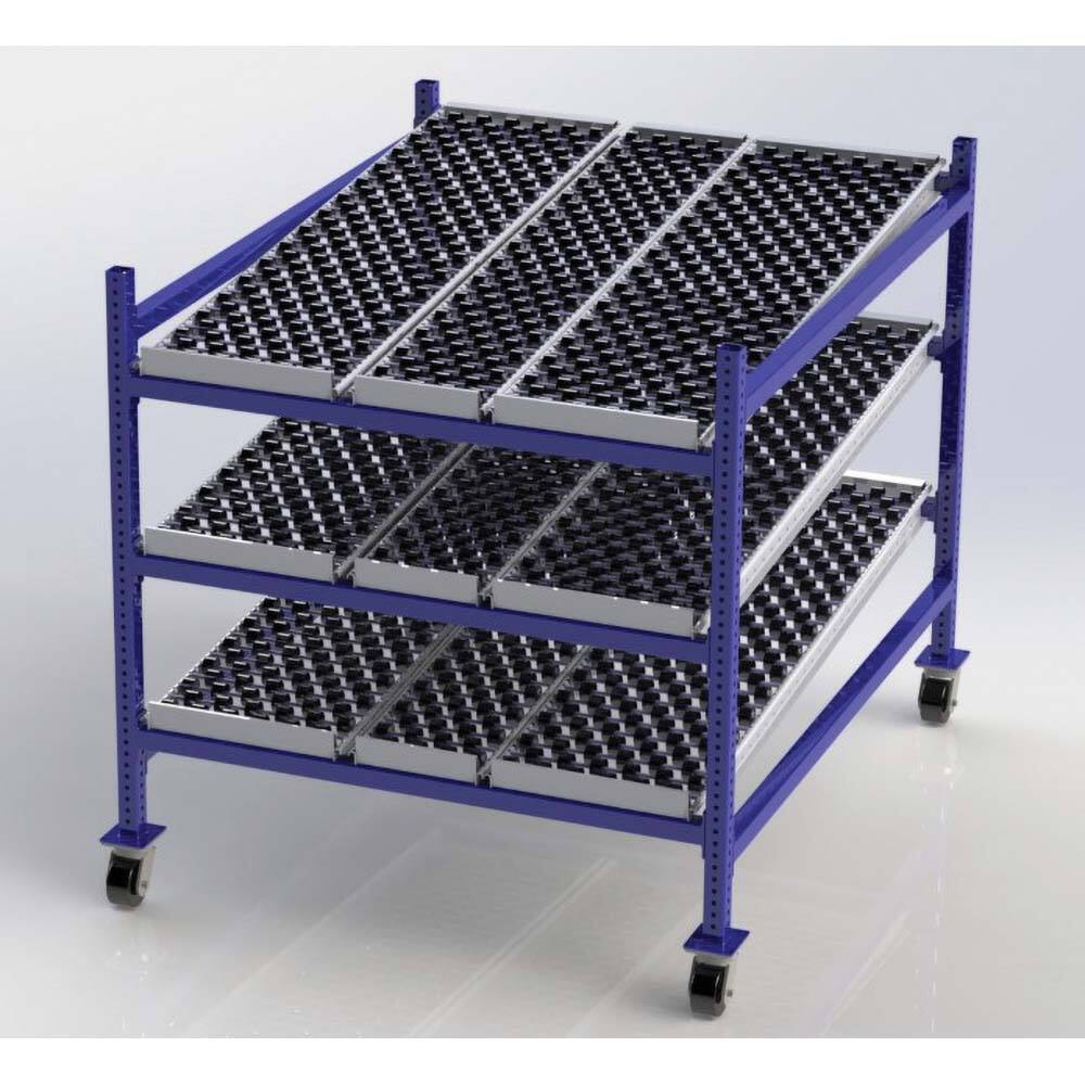 UNEX Manufacturing - Steel Shelving Type: Mobile Gravity Rack Starter or Add-On: Starter Unit - Benchmark Tooling